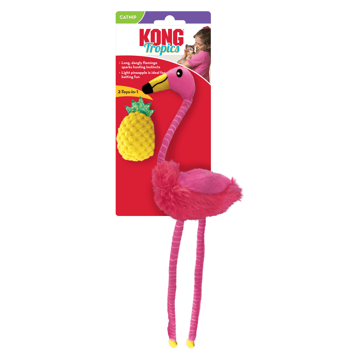 KONG Tropics Flamingo Cat 2-in-1 Catnip Toy – Sparklet