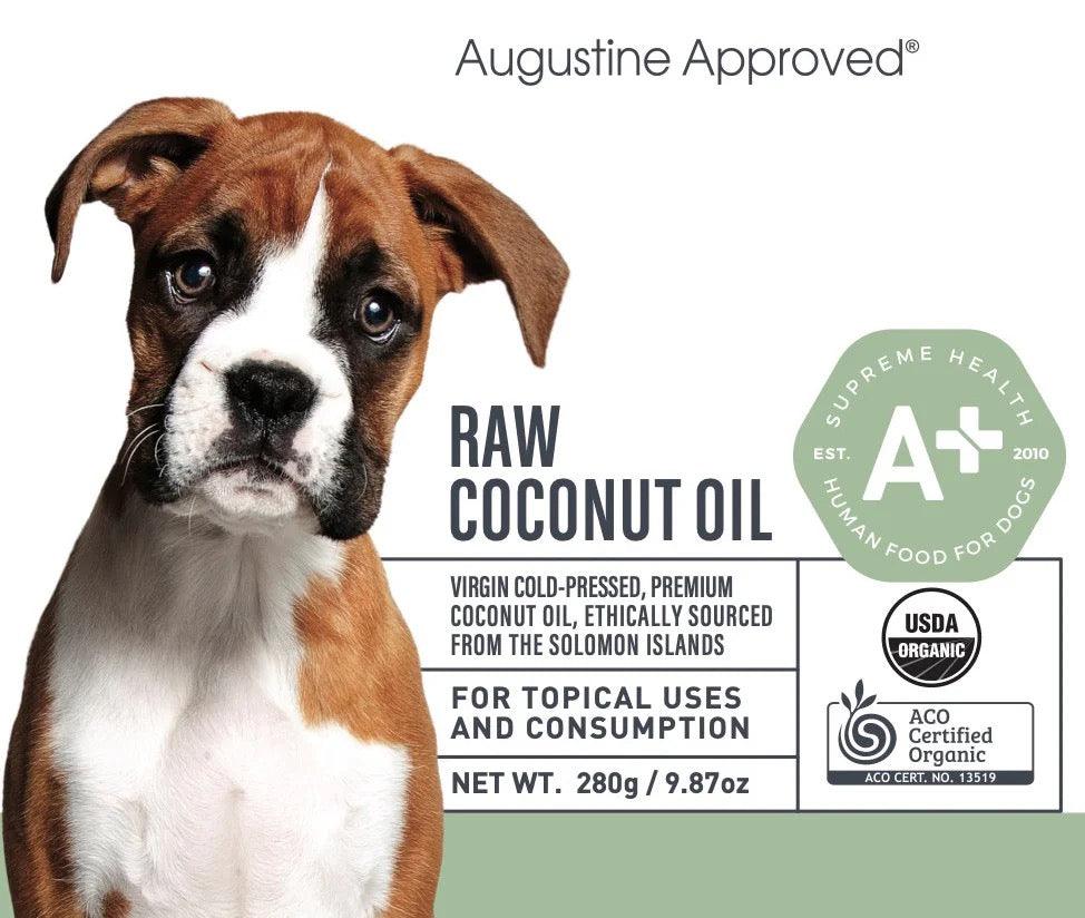 AUGUSTINE APPROVED Raw Coconut Oil (Certified Organic - for Dogs & Cats) - 280G - Sparklet