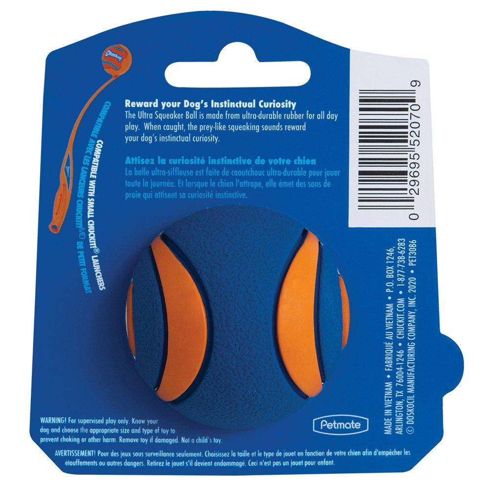 CHUCKIT! Ultra Squeaker Ball For Dogs Small 5cm (1 Pack) - Sparklet