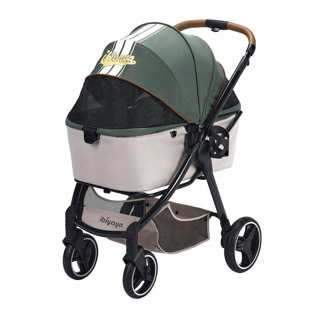 IBIYAYA Retro Luxe Folding Pet Stroller for Pets up to 30kg - Soft Sage - Sparklet