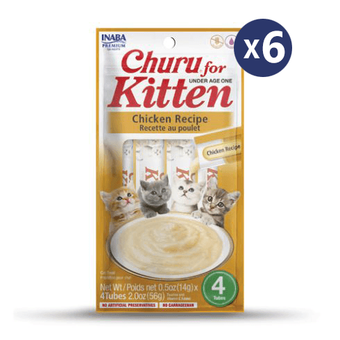 INABA Cat Churu For Kitten Chicken Recipe 56G x 6 Packs - Sparklet