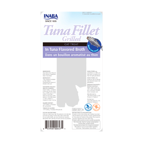 INABA Cat Grilled Tuna Fillet In Tuna Flavored Broth - Sparklet