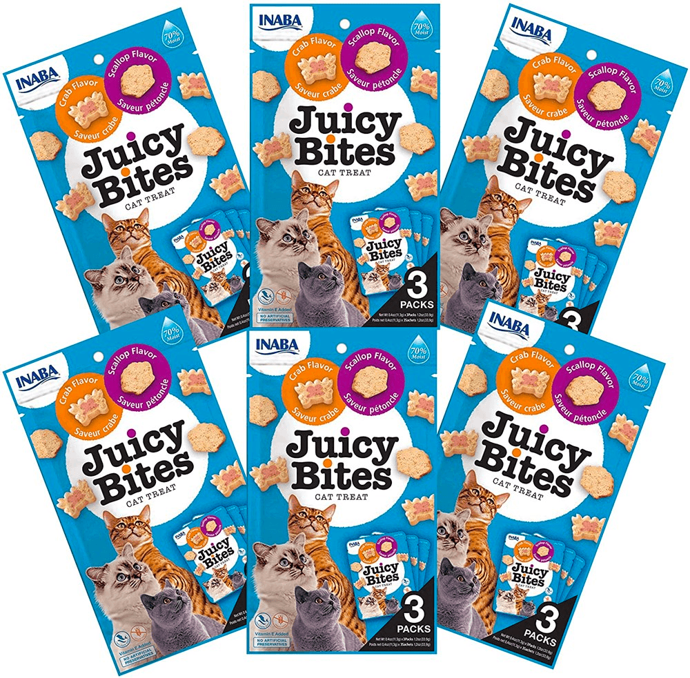 INABA Cat Juicy Bites Scallop & Crab 34G X 6 Packs Cat Treats - Sparklet