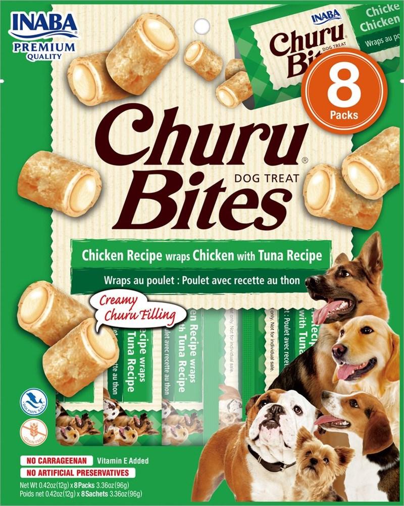 INABA Dog Churu Bites Chicken Wraps Tuna 96G x 6 Packs - Sparklet