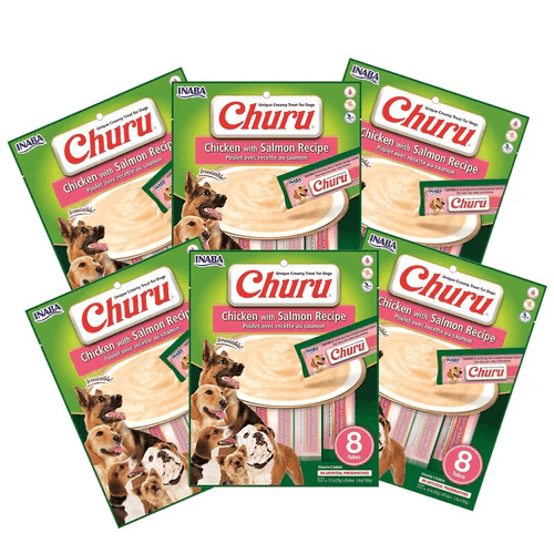 INABA Dog Churu Chicken with Salmon 160G x 6 Packs - Sparklet