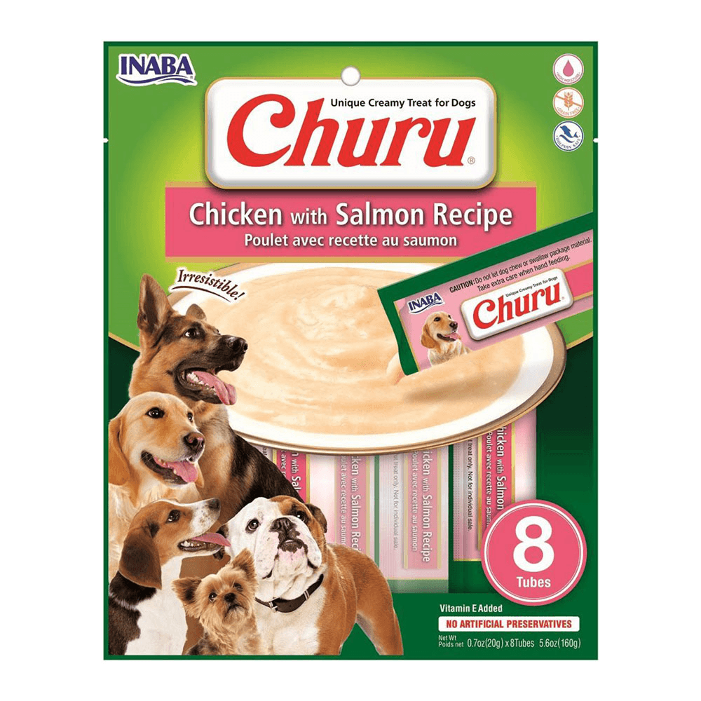INABA Dog Churu Chicken with Salmon 160G x 6 Packs - Sparklet