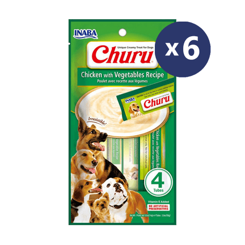 INABA Dog Churu Chicken with Vegetable 56 x 6 Packs - Sparklet