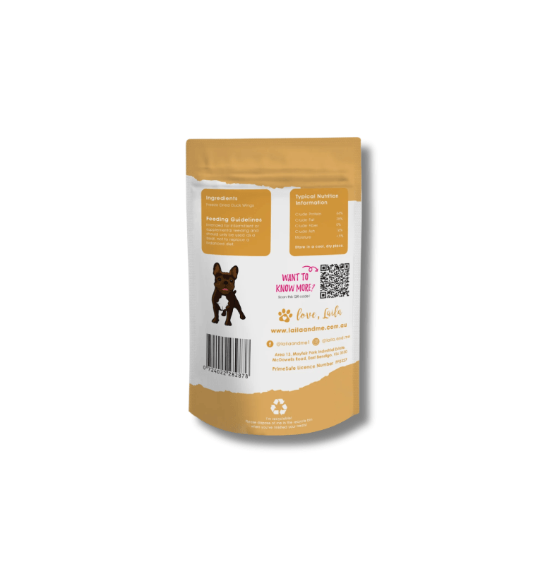 LAILA & ME Freeze Dried Raw Duck Wings Cat & Dog Treats 7 Packs - Sparklet