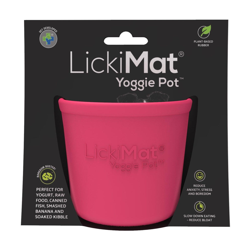 LICKIMAT Yoggie Pot Slow Feeder Dog Bowl - Pink - Sparklet