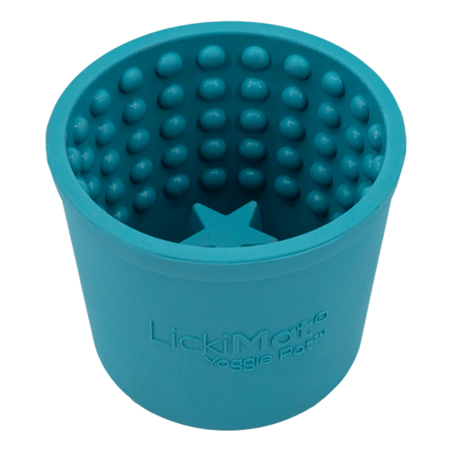 LICKIMAT Yoggie Pot Slow Feeder Dog Bowl - Turquoise - Sparklet
