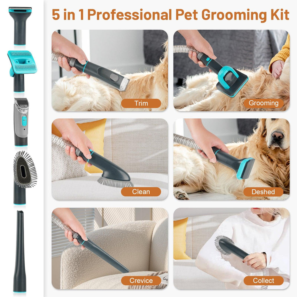 LYLLI PILLY 5-in-1 Pet Grooming Kit Vacuum For Pet Families - Sparklet