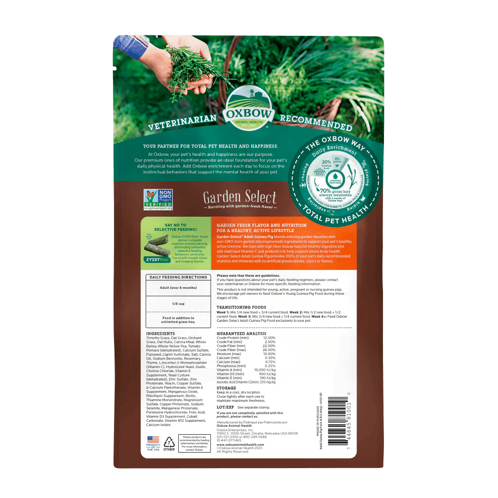 OXBOW Garden Select Adult Guinea Pig Food 1.8KG - Sparklet