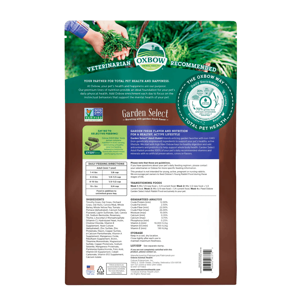 OXBOW Garden Select Adult Rabbit Food 1.8KG - Sparklet
