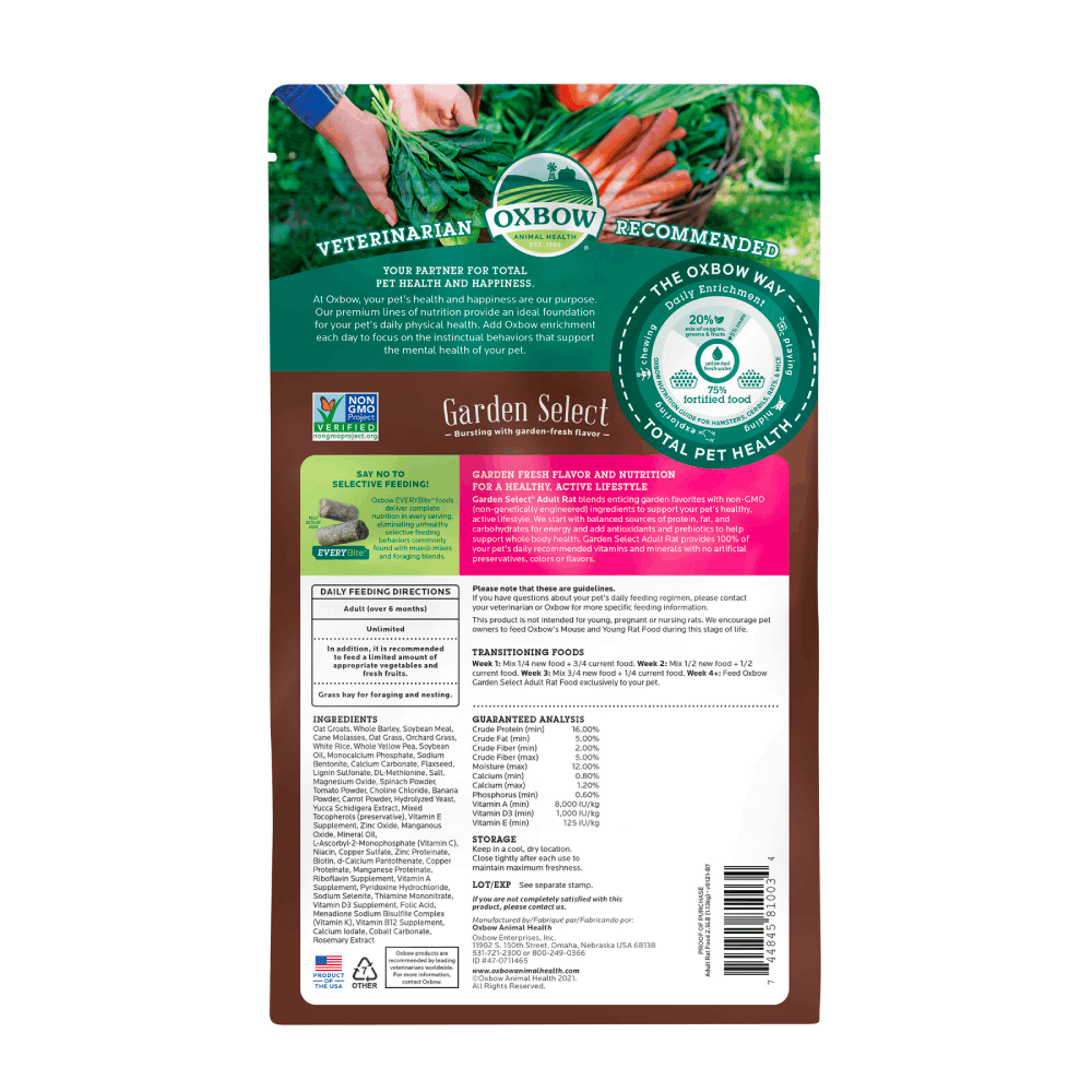 OXBOW Garden Select Adult Rat Food 1.13kg - Sparklet