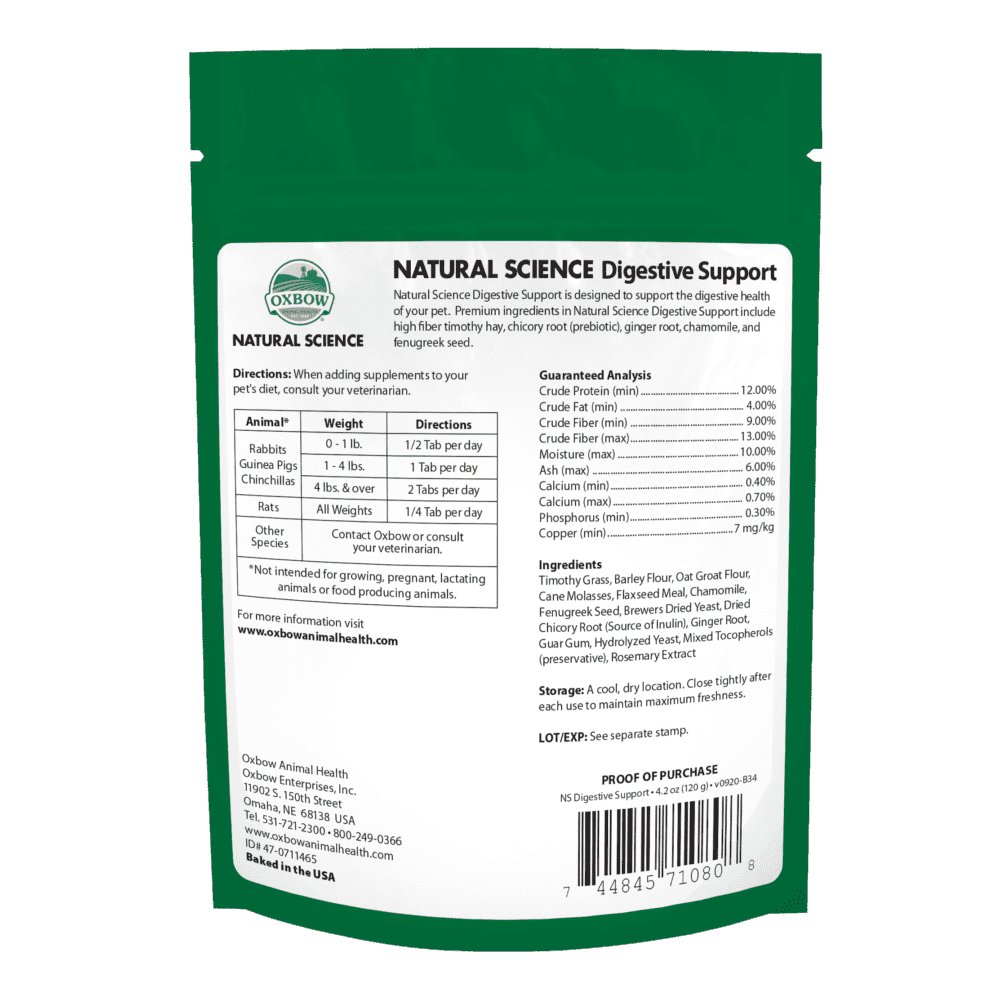 OXBOW Natural Science Digestive Supplement For Small Animals 120G - Sparklet
