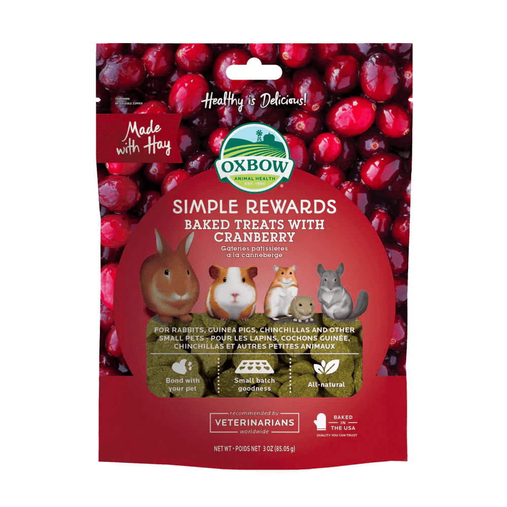 OXBOW Simple Rewards Baked Treats with Cranberry 85G - Sparklet