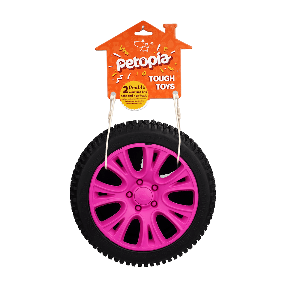 PETOPIA Ultra Tough Dog Chewing Toy - Crazy Tyre (Assorted Colour) - Sparklet