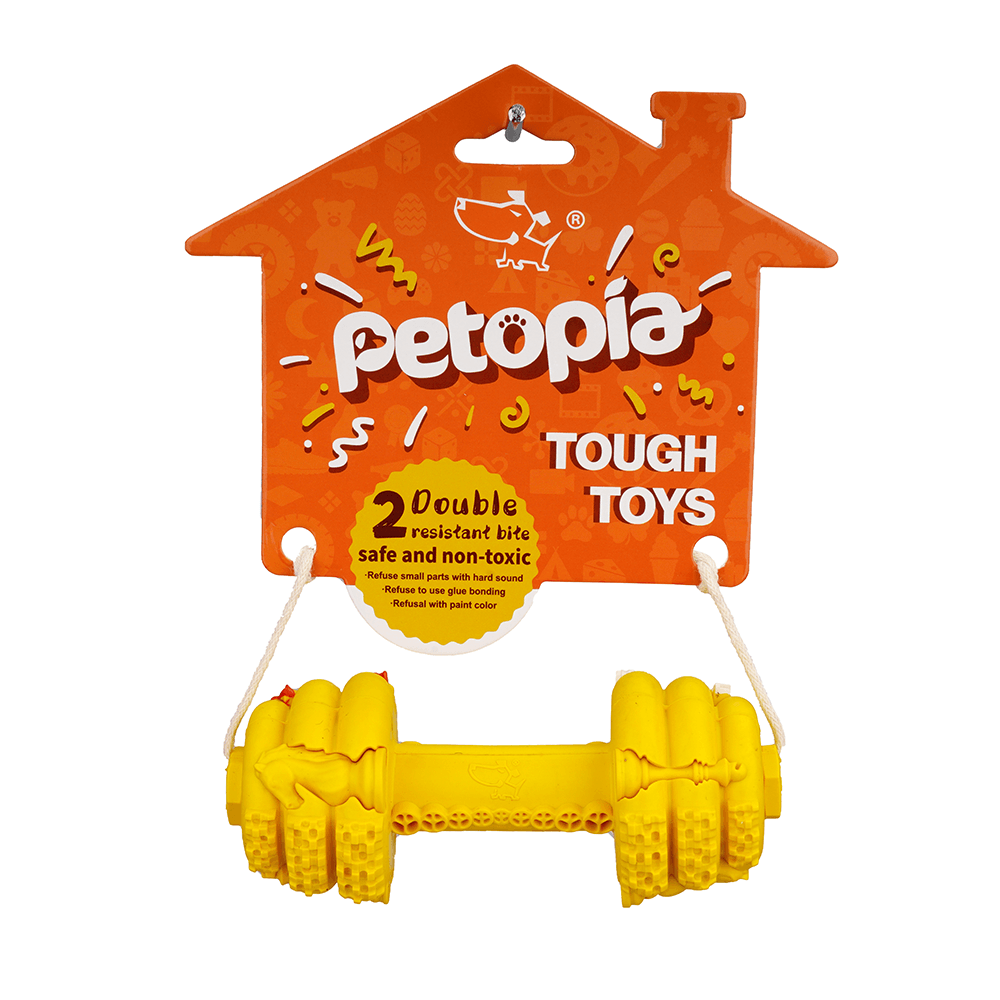 PETOPIA Ultra Tough Dog Chewing Toy - Dumb Dumbbell (Assorted Colour) - Sparklet