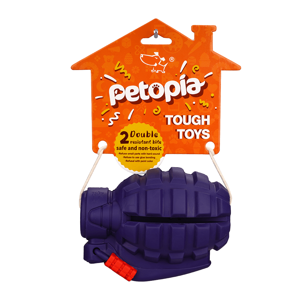 PETOPIA Ultra Tough Dog Chewing Toy - Hand Grenade (Assorted Colour) - Sparklet