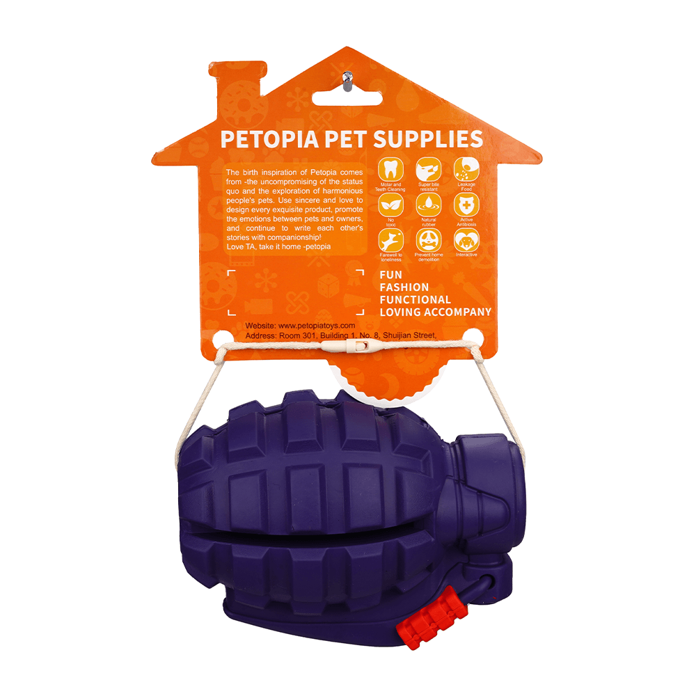 PETOPIA Ultra Tough Dog Chewing Toy - Hand Grenade (Assorted Colour) - Sparklet
