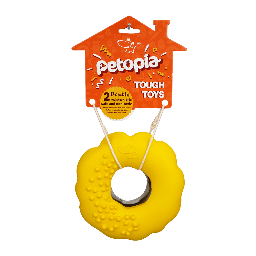 PETOPIA Ultra Tough Dog Chewing Toy - Mochi Donut (Assorted Colour) - Sparklet