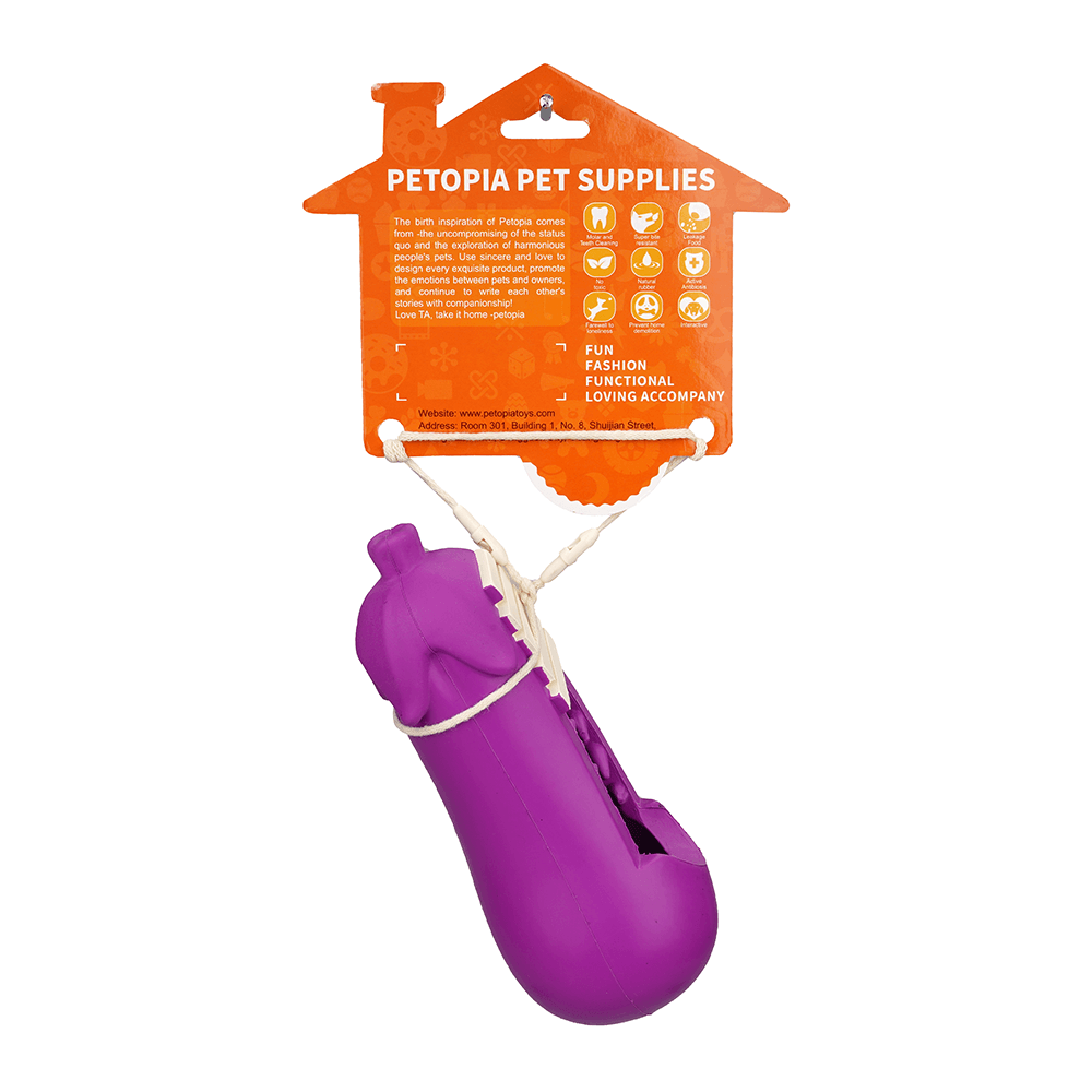 PETOPIA Ultra Tough Dog Chewing Toy - Stuffed Eggplant - Sparklet