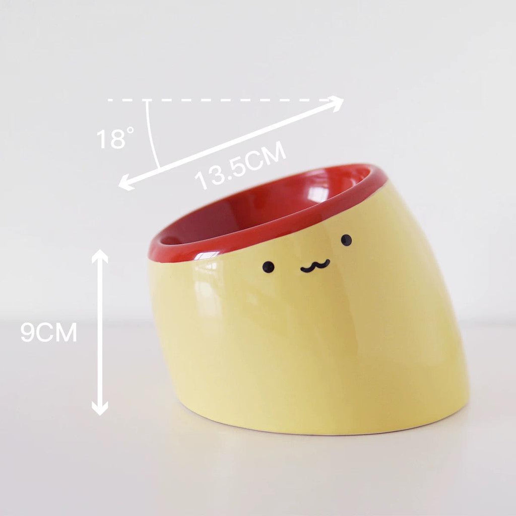 PURROOM Elevated Pudding Ceramic Pet Bowl - Tilted - Sparklet