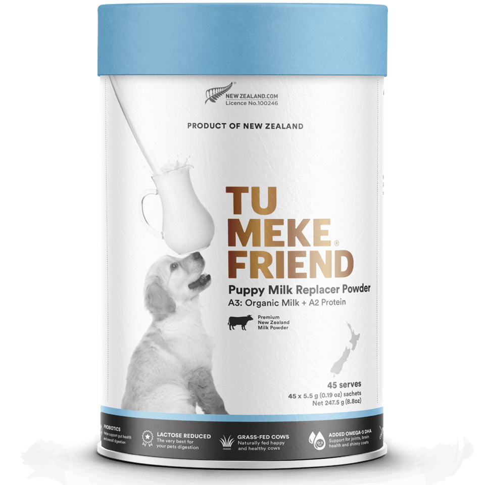 TU MEKE FRIEND Dog Puppy Milk Replacer Powder (Organic Milk + A2 Protein) 45 Serves X 5.5G Sachets - Sparklet