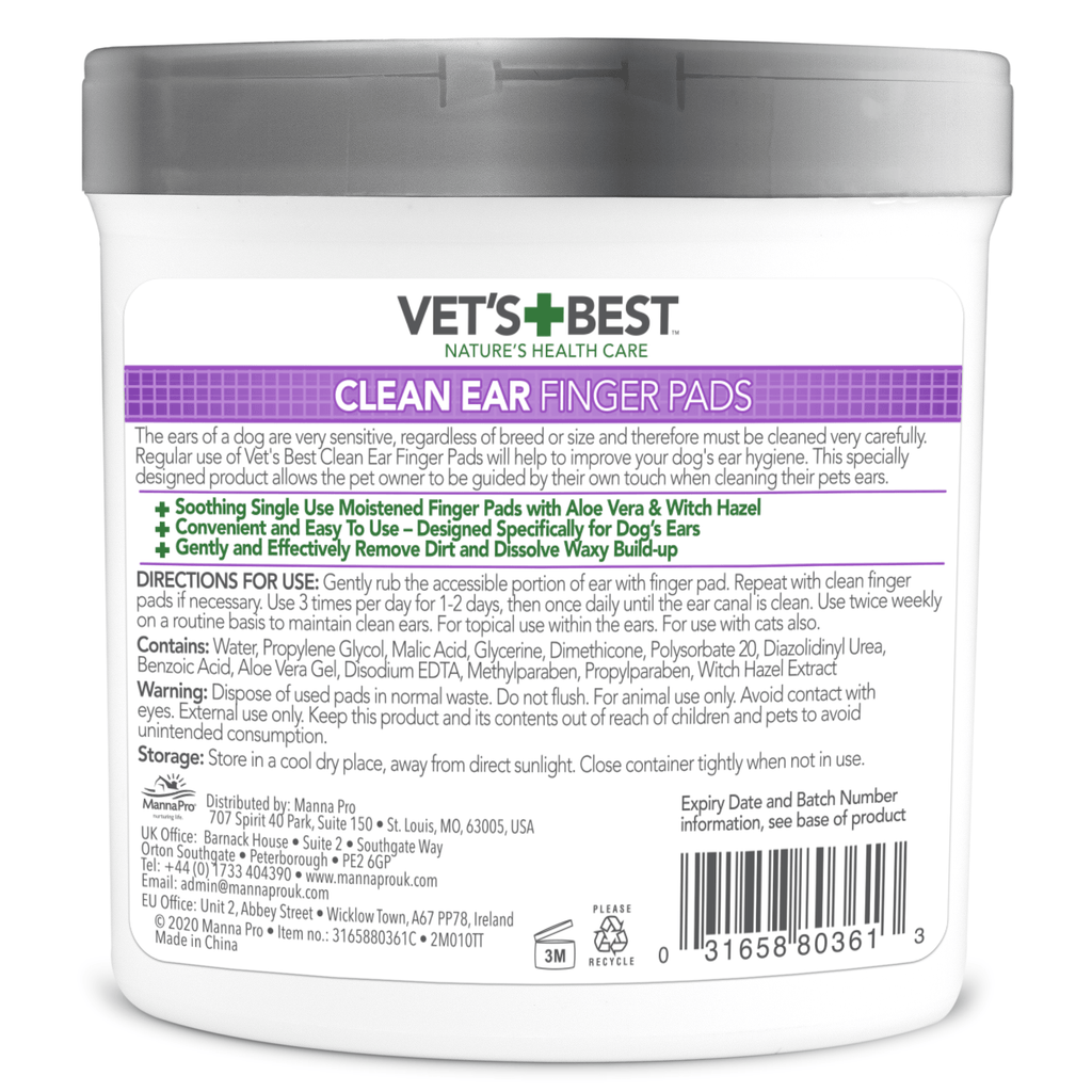 VET'S BEST Clean Ear Finger Pads For Dogs and Cats 50pcs - Sparklet