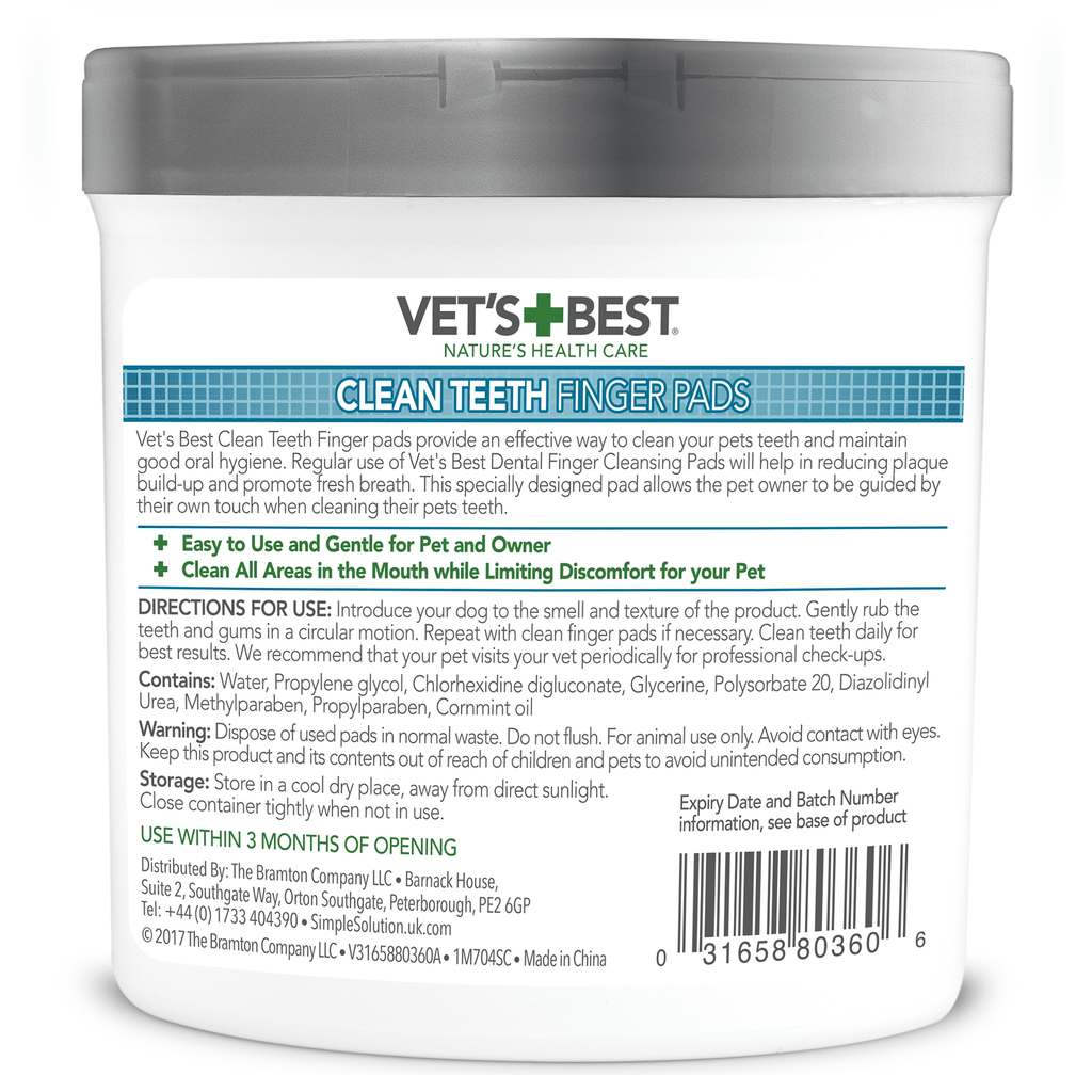 VET'S BEST Clean Teeth Finger Pads For Dogs and Cats 50pcs - Sparklet