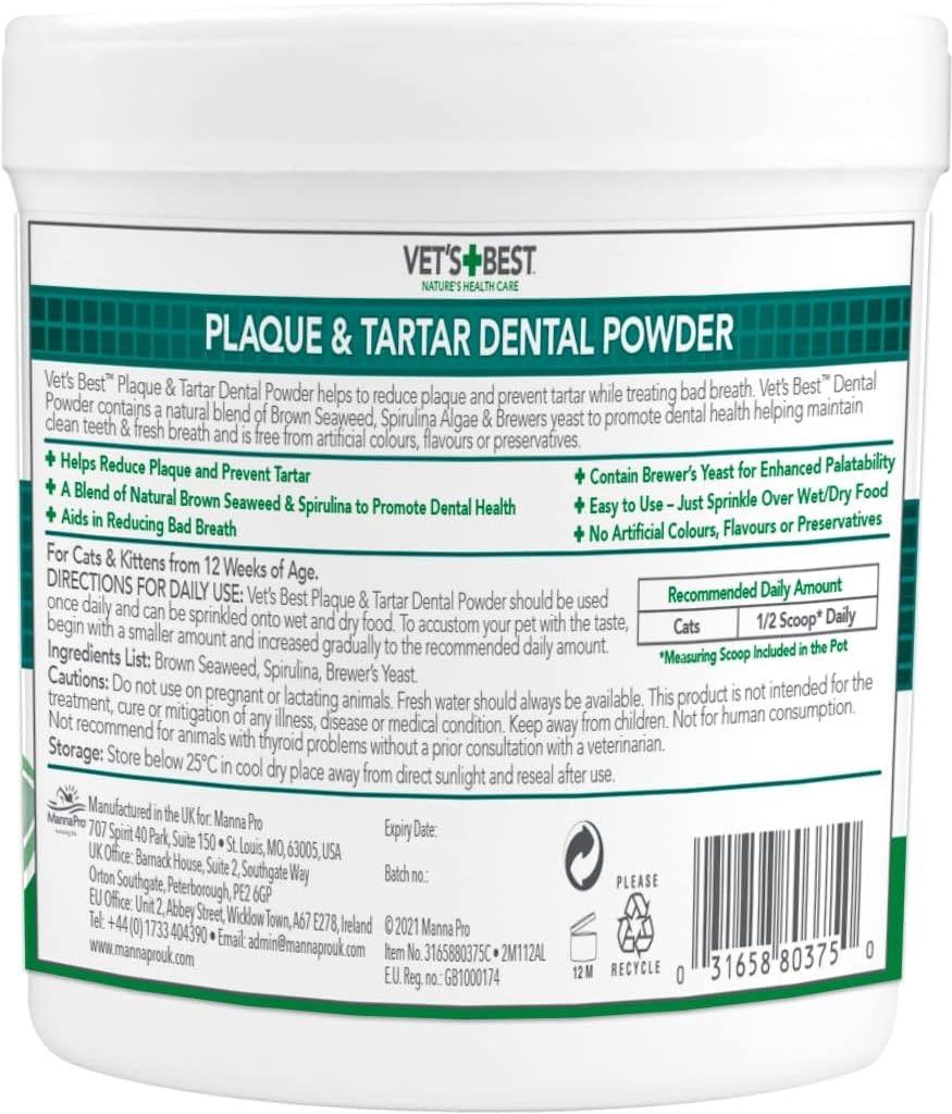 VET'S BEST Dental Powder For Cats 45G - Sparklet