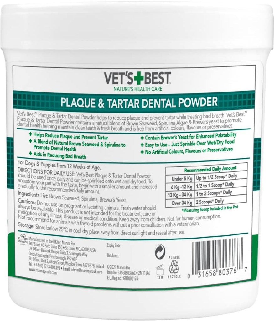 VET'S BEST Dental Powder For Dogs 90G - Sparklet