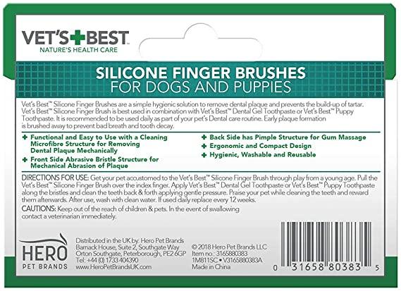 VET'S BEST Dental Silicone Finger Toothbrushes For Dogs and Cats (5pcs) - Sparklet