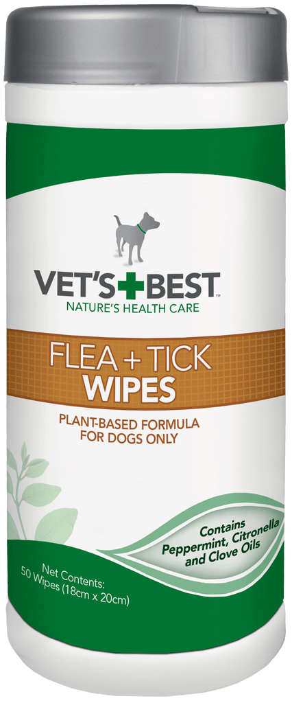 VET'S BEST Flea & Tick Wipes for Dogs 50pcs - Sparklet
