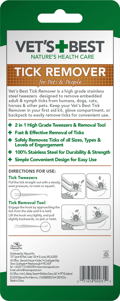 VET'S BEST Stainless Steel Tick Remover - Sparklet