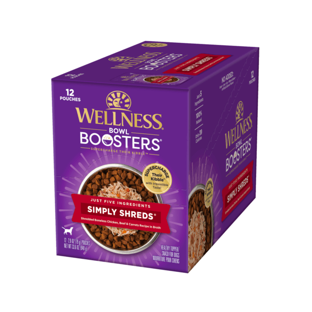 WELLNESS Bowl Booster Simply Shreds Wet Dog Food Chicken, Beef & Carrots 79GX12 - Sparklet