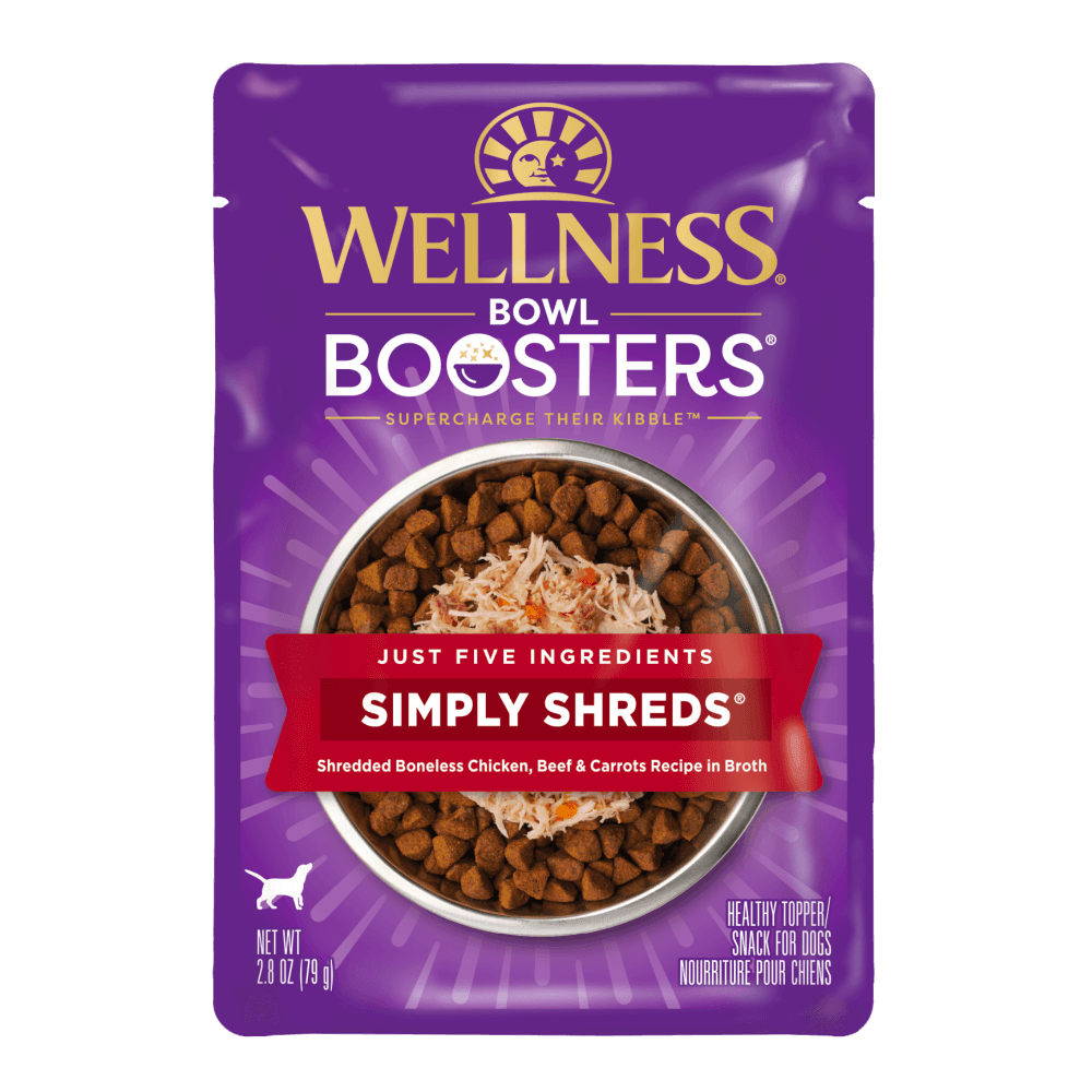 WELLNESS Bowl Booster Simply Shreds Wet Dog Food Chicken, Beef & Carrots 79GX12 - Sparklet