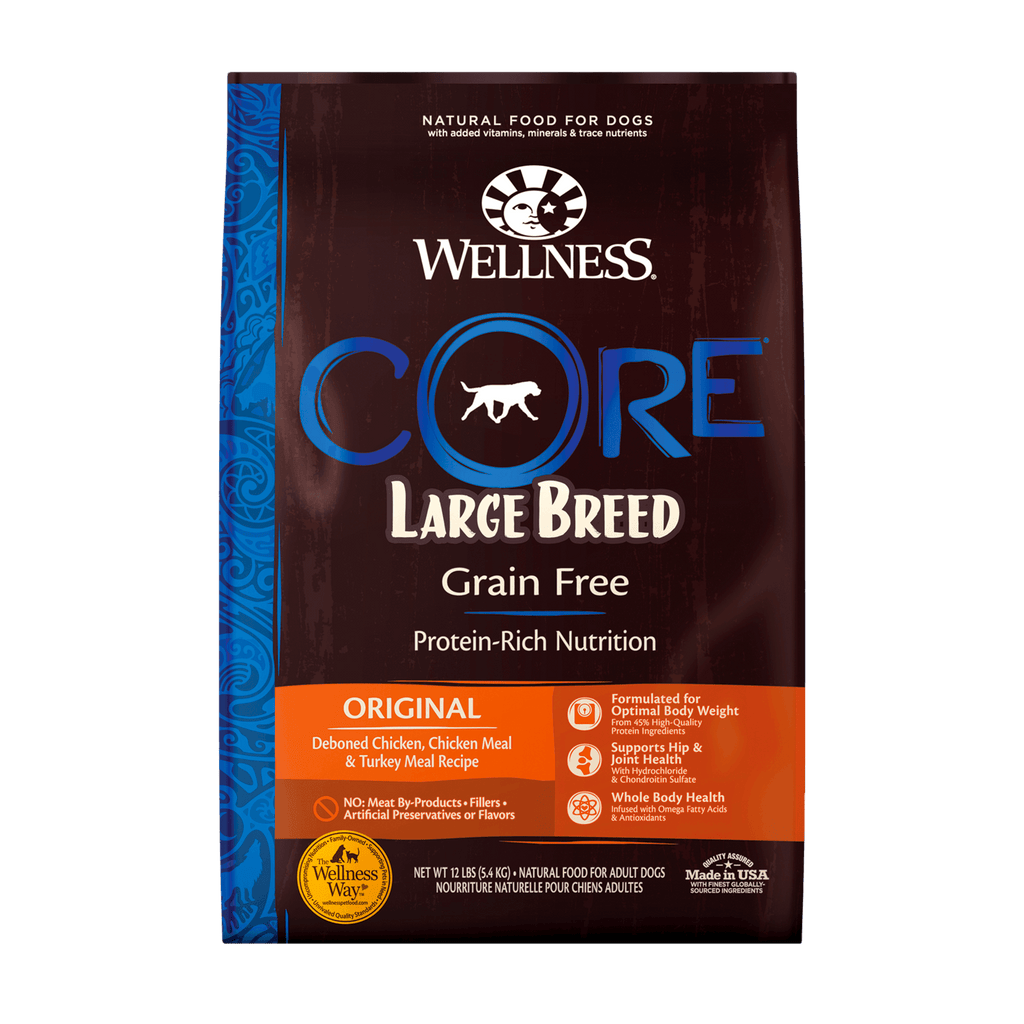 WELLNESS CORE Grain Free Dry Dog Food For Large Breed Chicken Turkey Recipe 11.8KG - Sparklet