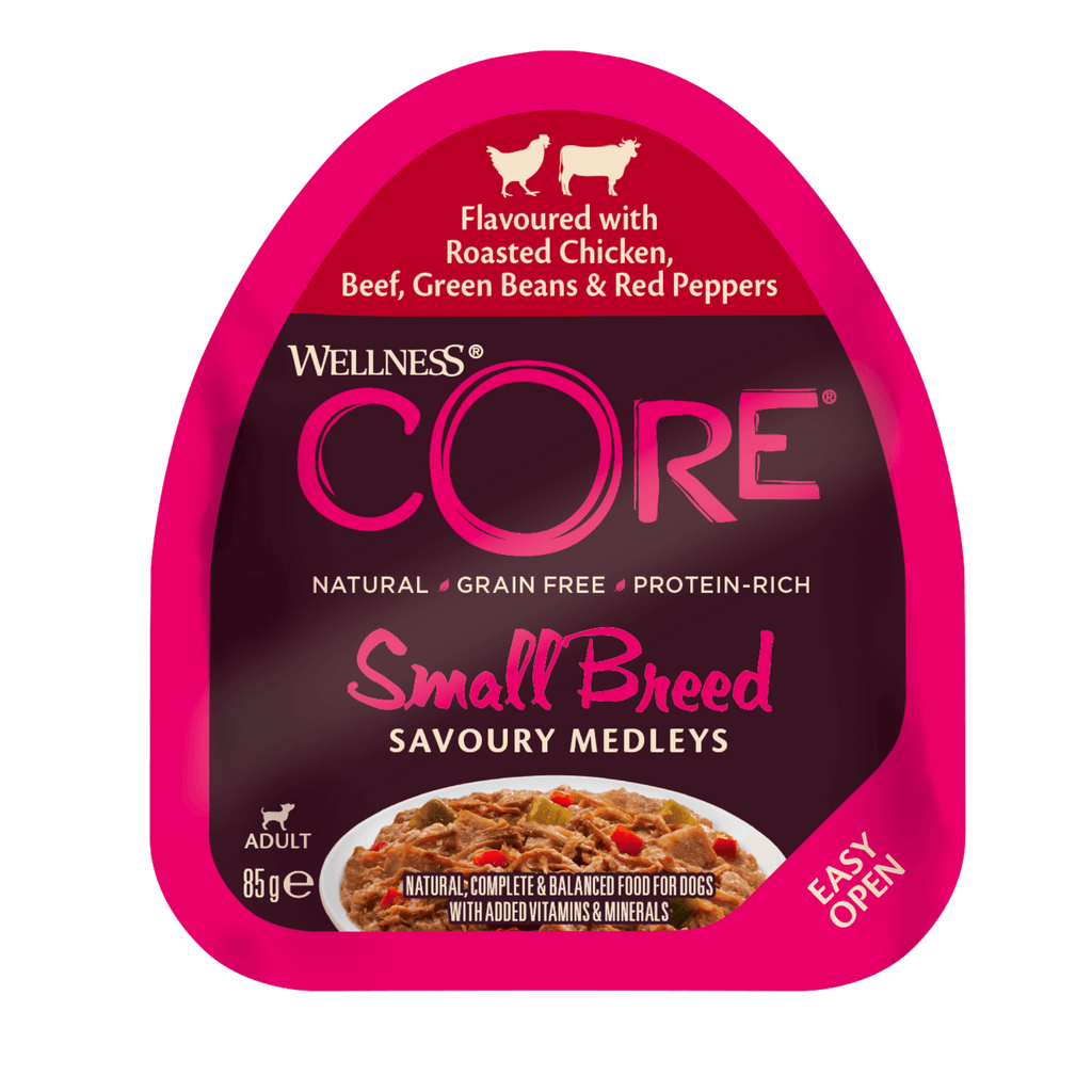 WELLNESS CORE Savoury Medleys Chicken, Beef, Green Beans & Red Peppers Wet Small Dog Food 85GX12 - Sparklet