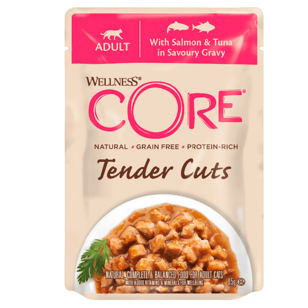 WELLNESS Core Tender Cuts Wet Cat Food Salmon & Tuna 85GX8 - Sparklet
