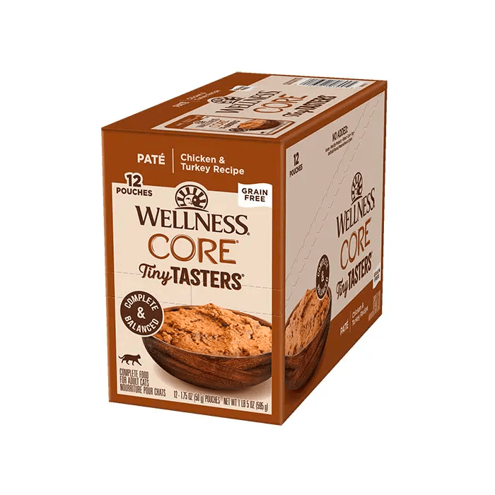 WELLNESS Core Tiny Tasters Wet Cat Food Chicken & Turkey Pate 50GX12 - Sparklet