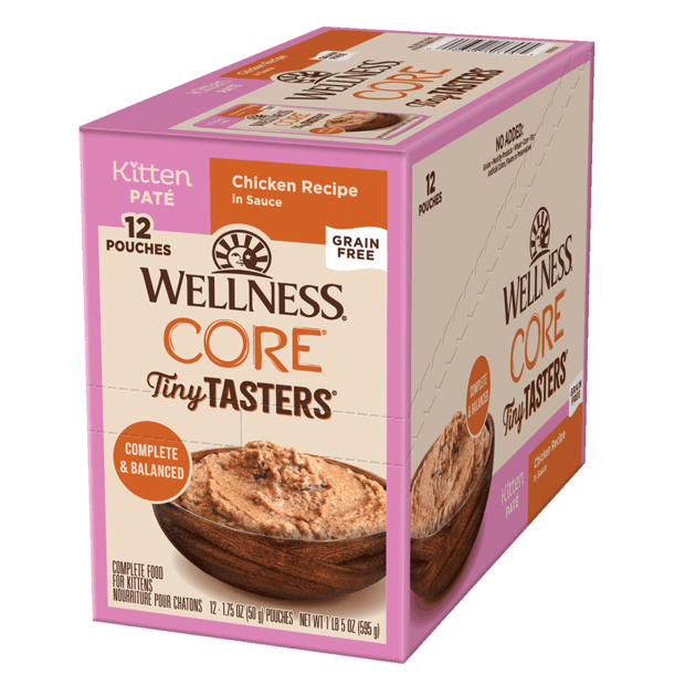 WELLNESS Core Tiny Tasters Wet Cat Food Chicken Pate For Kittens 50GX12 - Sparklet