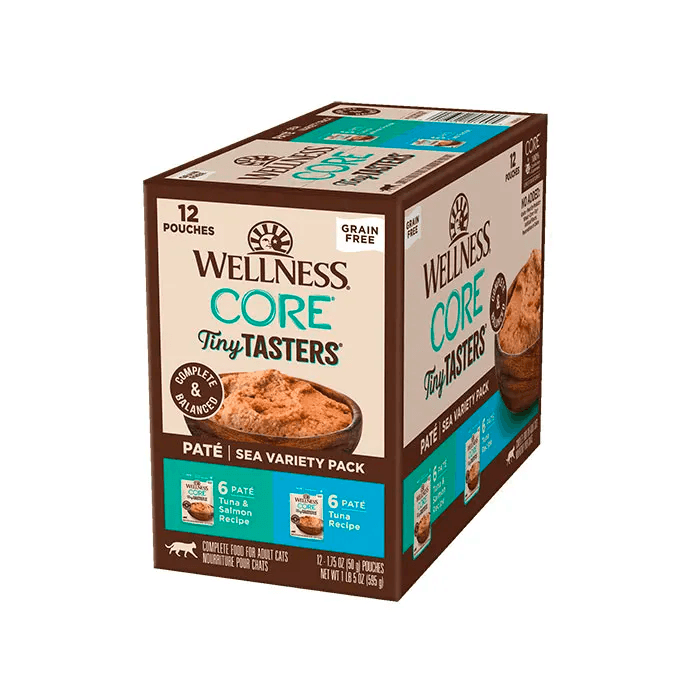 WELLNESS Core Tiny Tasters Wet Cat Food Sea Variety Pack 50GX12 - Sparklet