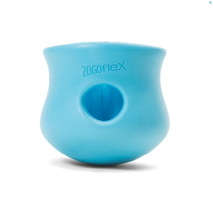 WEST PAW Toppl Treat Dispensing Wobbling Dog Toy & Food Bowl - Blue - Sparklet