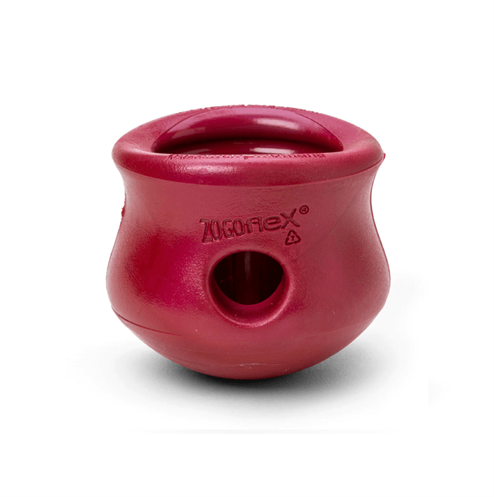 WEST PAW Toppl Treat Dispensing Wobbling Dog Toy & Food Bowl - Ruby Red - Sparklet
