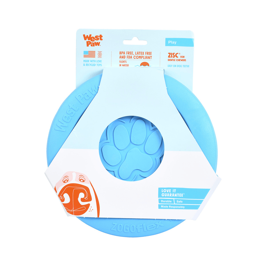 WEST PAW Zisc Flying Disc Fetch Dog Toy - Blue - Sparklet