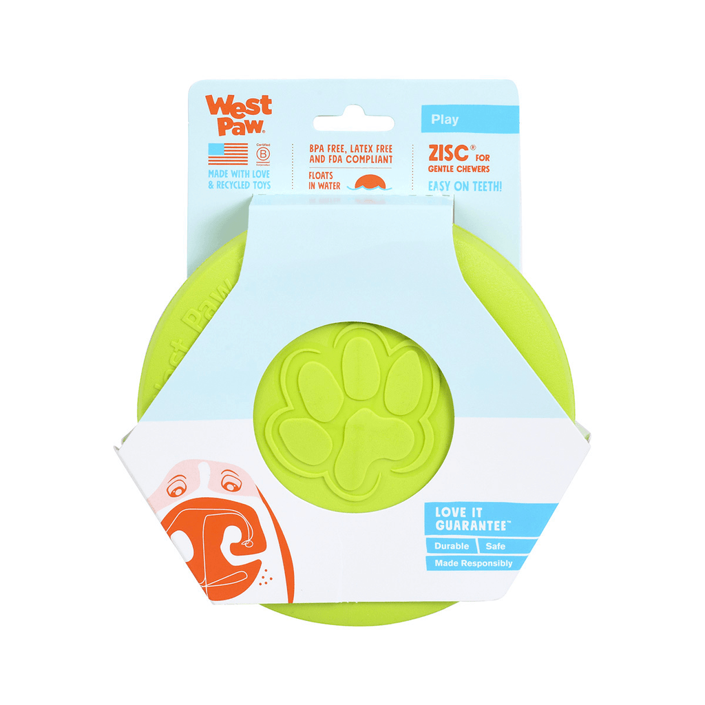 WEST PAW Zisc Flying Disc Fetch Dog Toy - Green - Sparklet