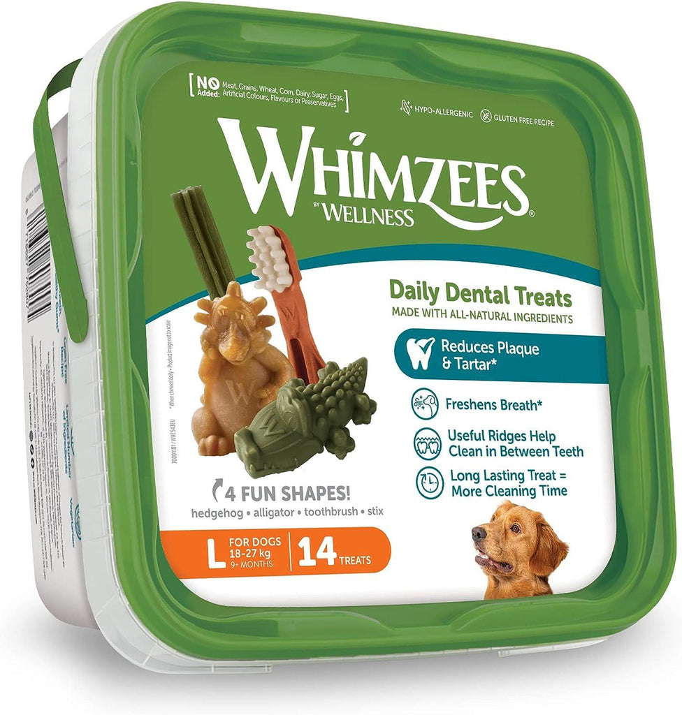 WHIMZEES Natural Daily Dental Chews For Adult Dog Large Breed Variety Box 14 Packs - Sparklet
