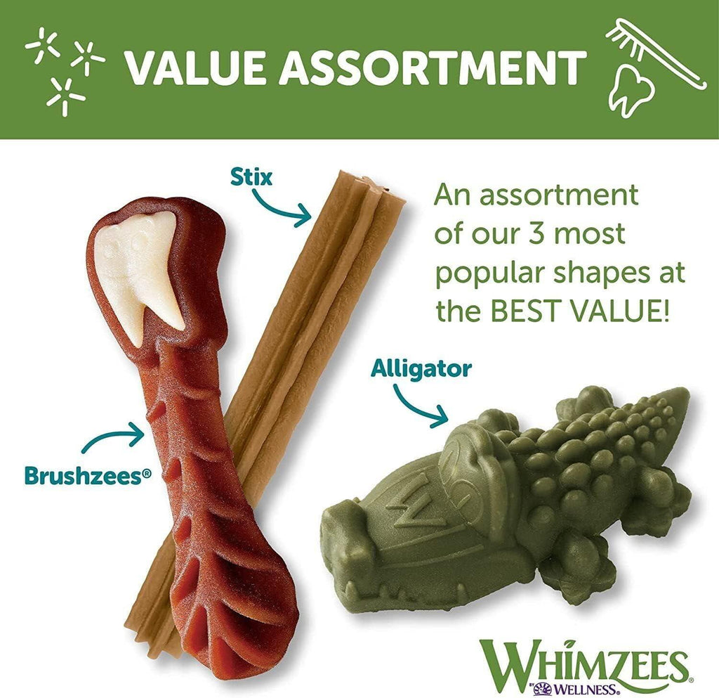 WHIMZEES Natural Daily Dental Chews For Adult Dog Medium Breed Variety Box 28 Packs - Sparklet