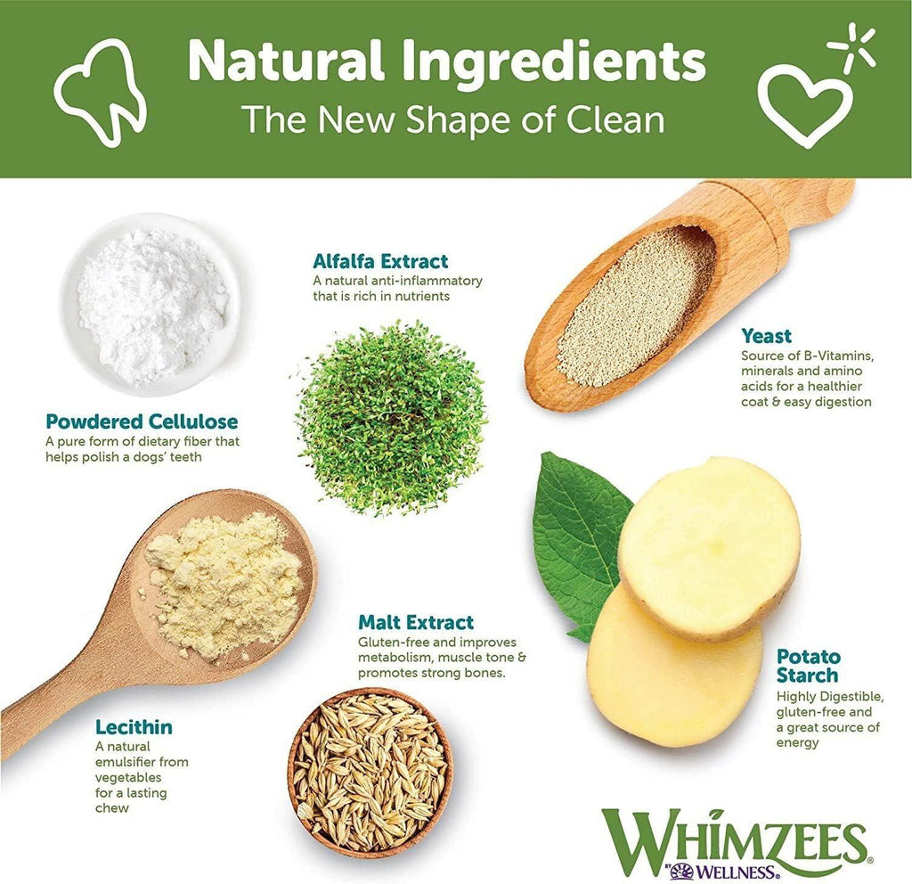 WHIMZEES Natural Daily Dental Chews For Adult Dog Medium Breed Variety Box 28 Packs - Sparklet